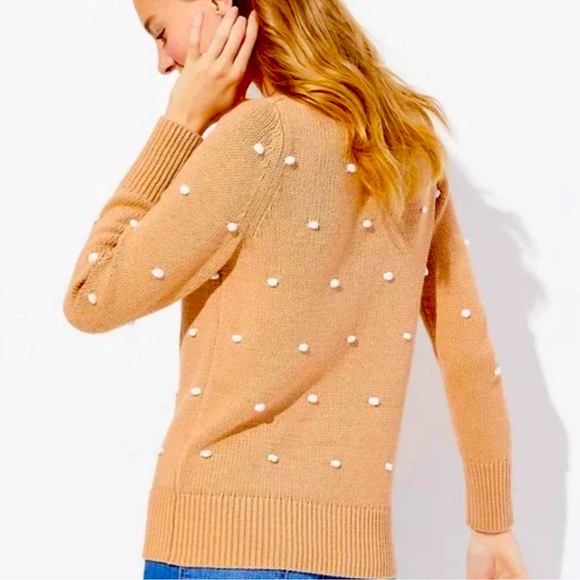 Loft Polka Dot Sweater Neutral Size Medium EUC - Picture 4 of 9